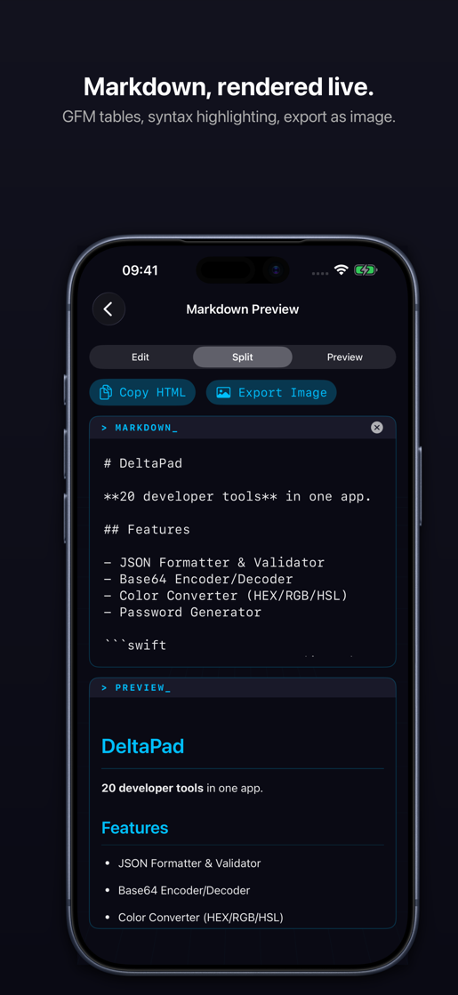 DeltaPad Markdown Preview