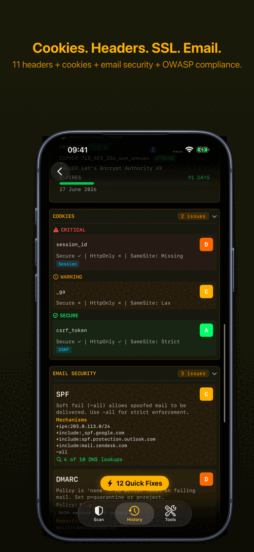 GuardPad detailed analysis: cookies, SSL, and email security